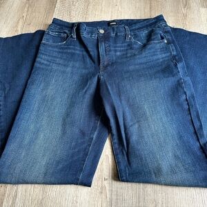 Express 70s raw hem flare jeans